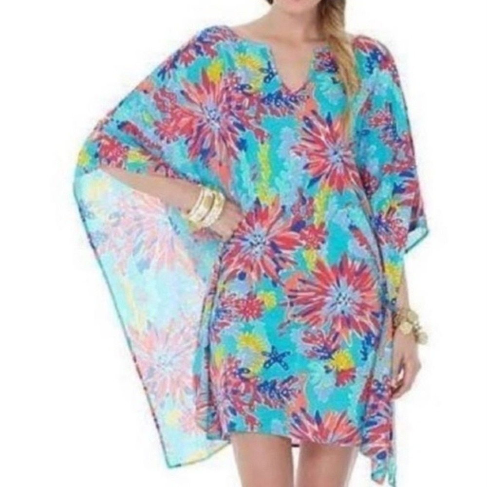 Lilly Pulitzer XS Stefani Trippin & Sippin Swimsuit Cover Up Dress‎ Oversized